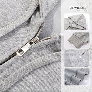 <b>Men's</b> Custom Logo <b>Zip</b>-<b>Up</b> Hoodie 100% Cotton FRENCH TERRY Breathable Casual Hooded Sweatshirt ODM OEM Design - Product Image 4