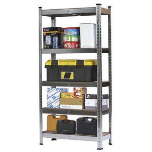 5-Tier Galvanizing Storage Rack 150 X 75 X 30cm Gray <b>Stacking</b> Rack & <b>Shelf</b> - Product Image 1