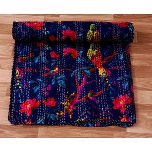 Colchas Kantha Modernas y de Estilo Vintage, Étnicas, Tradicionales, 100% Algodón, Ecológicas, Hechas a Mano, Estampadas, para Uso Doméstico - Product Image 5