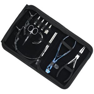 Complete Hair Extension Tools Kit Tape In Flat Crimping Plier <b>Hook</b> Loop Tool Mini Scissor Styling <b>Clip</b> S L Parting Finger Needle - Product Image 1