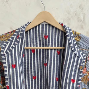 Veste en coton premium matelassée à broderies florales et imprimés indiens, modèle 2026, très prisée, écologique, pour femme, prix usine - Product Image 1