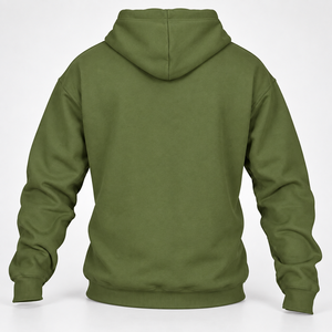 เสื้อสเวตเชิ้ตมีฮู้ดสีเขียวสำหรับผู้ชาย ทรงปกติ ผ้าฝ้ายฟลีซ สวมใส่สบาย สีพื้น เหมาะสำหรับฤดูใบไม้ร่วง - Product Image 4