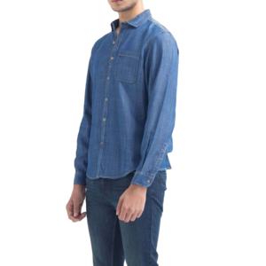 Chemise en jean slim fit pour homme, dernière tendance, style décontracté, respirante et à séchage rapide, service OEM personnalisable pour marque privée - Product Image 4