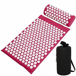 Acupressure mat Red-White Plastic Acupressure Mat for Body Massage Mattress to Relieve Leg pain acupressure mat - Product Image 1