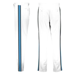 Ensemble d'uniformes de baseball personnalisés blanc, bleu et or, maillot et pantalon sublimés, vêtements de sport pour les joueurs jeunes et adultes - Product Image 5