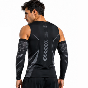 Manchons de compression personnalisés pour hommes – Entraînement sportif, fitness, course à pied, cyclisme – Respirants, extensibles, soutien athlétique, protection - Product Image 5