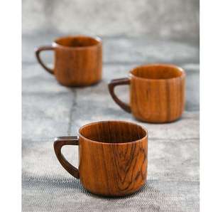 Taza de Café de Madera Hecha a Mano, Forma Redonda, Decoración Rústica para el Hogar, Artesanía Natural Duradera - Product Image 3