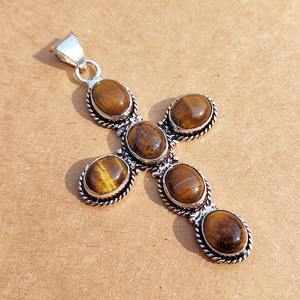 จี้ทองเหลืองประดับพลอยตาเสือธรรมชาติเพื่อการปกป้อง เสริมความมั่นใจ พลังบำบัด พร้อมส่งออก ราคาจากอินเดีย - Product Image 5