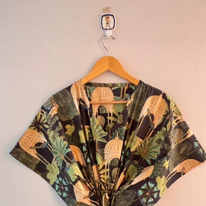 Vestido playero bohemio de verano estilo indio, caftán suelto de diseñador indio, vestido maxi de algodón estampado, vestido elegante al por mayor - Product Image 1