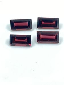 Garnet Rojo Oscuro Natural de Primera Calidad, Forma Rectangular, 4 Piezas, 8.91 Quilates - Product Image 1