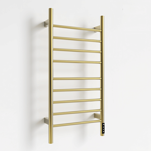 Moderno Portasciugamani in Acciaio e Bambù 17,8 X 35,7 X 4,4 Pollici con Funzione Riscaldante per Uso su Porta del Bagno - Product Image 6