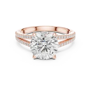 <b>Split</b> Shank Micro Pave 18K Solid Gold 2.5ct Round Brilliant Lab Grown Diamond Engagement <b>Ring</b> IGI Certified VVS E-F <b>Ring</b> - Product Image 5
