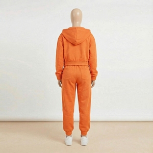 ชุดเซ็ต 2 ชิ้น เสื้อฮู้ดปักลายผ้าฝ้ายเนื้อหนา 100% ทรงปกติสำหรับผู้หญิง  คอลเลคชั่นใหม่ประจำฤดูใบไม้ร่วง-ฤดูหนาว ปี 2026 - Product Image 4