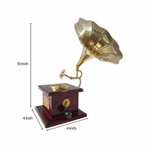 Gramófono de Madera Hecho a Mano Estilo Art Deco, Gramófono Decorativo Vintage de Madera, Base de Madera, Fonógrafo Clásico Retro - Product Image 3