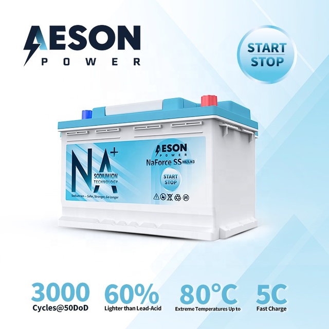 H6 AGM Sodium Ion Car Battery 12V 750CCA 3000Cycles 6.5KG Fast Charging Lightweight Long Lifespan for Car Start-Stop