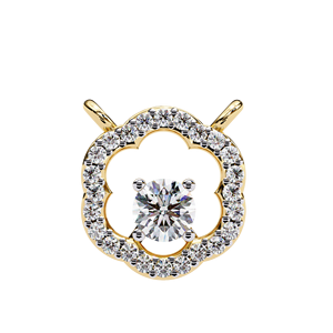Minimalist 14K <b>Solid</b> <b>Gold</b> Round Cut Set Lab Diamond Solitaire <b>Pendant</b> Necklace for Women Party Gift - Product Image 1