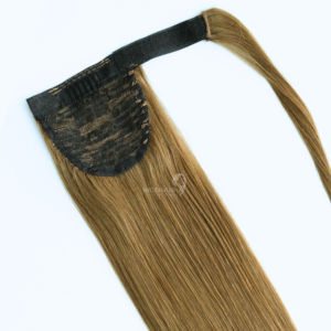 Extension de cheveux queue de cheval vierge multicolore enveloppante, longue et droite, ondulation profonde, avec cordon de serrage, cuticule alignée, pièce de 100g - Product Image 5