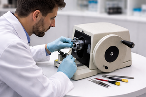 เครื่องตัดเนื้อเยื่อแบบหมุนอัตโนมัติ เครื่องตัดเนื้อเยื่อแบบหมุนด้วยมือ เครื่องตัดเนื้อเยื่อพาราฟิน - NOVEL INDUSTRIES - Product Image 3