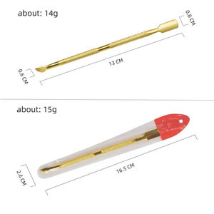 Pousse-cuticules en acier inoxydable réutilisable, double usage, pour manucure, vente en gros, OEM, marque privée - Product Image 6