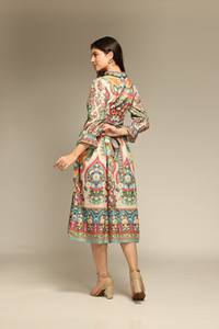 Vestido Midi con Estampado Multicolor de Diseño Premium para Mujer, Vestido para Bodas y Fiestas Casuales, Precio de Exportación - Product Image 6