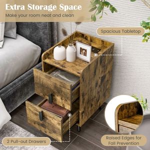 Comodino camera da letto con 2 cassetti - Product Image 4