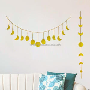 Guirnalda colgante de pared de fase lunar, decoración dorada, guirnaldas navideñas, adornos de decoración de Navidad - Product Image 3