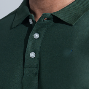 Chemise polo homme manches courtes, couleur bleu ciel, coupe classique, tissu piqué 280 gsm, 100% coton peigné. - Product Image 5