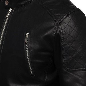 Classic Leather Winter Jacket <b>Men</b> Casual Stylish Comfortable Premium Quality Soft Genuine Leather Stand Waterproof Breathable - Product Image 2