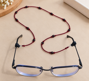 Correa de Cuello para Gafas con Cuentas, Color Rojo Floral, Cadena Antideslizante para Gafas, Accesorio para Lentes, Diseño Flexible, Soporte para Gafas - Product Image 2