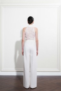 กางเกงขายาวผู้หญิงรุ่นใหม่ล่าสุด สไตล์มินิมอล ELYN WIDE-LEG PANTS ซิปด้านข้าง เอวสูง พร้อมบริการ ODM - Product Image 5