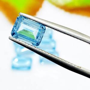 บลูโทแพซธรรมชาติทรงแปดเหลี่ยมเจียระไนแบบเหลี่ยมเพชรพลอย  ขนาดมาตรฐาน  พร้อมใบรับรอง  ไม่ผ่านการปรับแต่ง  พร้อมสำหรับการฝังในเครื่องประดับ - Product Image 4