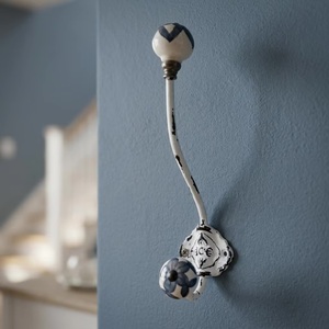 Cast Iron Eco-Friendly Waterproof Vintage <b>Wall</b> Mounted Coat Hat Hooks Ceramic Knobs for Bathroom Kitchen Door <b>Clothes</b> Towel - Product Image 3