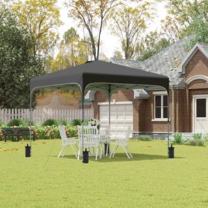 8FT X 8FT Pop up <b>Canopy</b> <b>Tent</b> Adjustable Height Foldable Gazebo with Carry Bag Wheels 4 Leg Weight Bags Gardening Accessory - Product Image 2