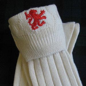 Top Selling Traditional Scottish <b>Wool</b> Blend Kilt Hose <b>Socks</b> with Custom Red Lion Rampant Embroidery for <b>Men</b>’s Highland Dress - Product Image 3