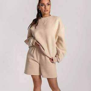 OEM 2026 Vente en gros Ensembles de shorts vierges personnalisables Streetwear pour hommes Ensemble 2 pièces sweat-shirt et short de jogging Unisexe - Product Image 4