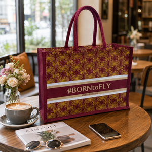 Custom Printed Luxury Juco Tote <b>Bag</b> | Reusable Jute Cotton Blend Shopping Grocery Retail Gift <b>Bag</b> with Rope Handles Custom Logo - Product Image 3