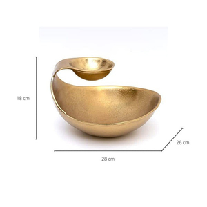 Bol de service de luxe à 2 niveaux en métal pour chips et trempettes, avec finition texturée, idéal pour la vente en gros, la décoration de collations pour hôtels et fêtes à domicile - Product Image 2