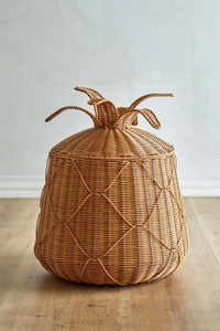 Panier de rangement en osier tressé rose mignon avec bordure en pétales de fleurs, panier à linge en rotin tissé à la main, boîte de rangement pour jouets d'enfants, ensemble de vente en gros - Product Image 4