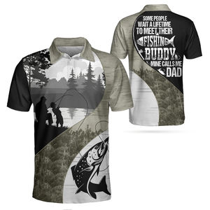 Nouveaux polos unisexes à manches courtes OEM, entièrement imprimés par sublimation, protection solaire UPF 50, vêtements de pêche en polyester et élasthanne - Product Image 6