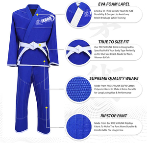 High Quality 100% Cotton Pearl Weave BJJ Gi Brazilian Jiu Jitsu Uniform for Unisex Professional Martial Arts Wear BJJ Front - Product Image 5