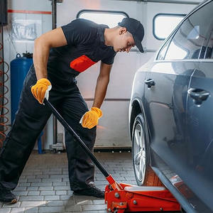 Gants de conducteur en cuir pleine fleur et croûte de cuir, doux et confortables, pour la protection personnelle, robustes, pour activités de plein air et travail - Product Image 5