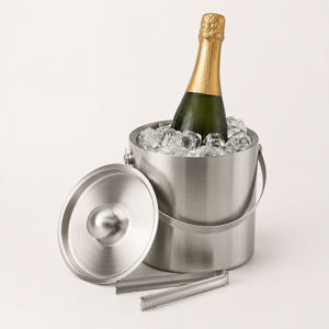 Cubo de hielo de acero inoxidable de doble pared premium con tapa y pinzas, aislado y resistente al óxido, para fiestas en bares y uso doméstico. - Product Image 6