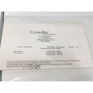 Coorstek 4095082-001 <b>Ceramic</b> <b>Ring</b>, 8.775 OD x - Trusted Global Legacy Semiconductor Equipment and Parts at - Product Image 5