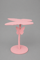 Mesa Auxiliar/Lateral Ecológica Hecha a Mano con Forma de Flor y Adorno de Mariposa Rosa, Linda Mesa de Centro para Habitación Infantil, Decoración de Guardería, Diwali