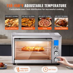 1800W 28L Convection <b>Toaster</b> Oven 10-in-1 Electric 100% Stainless Steel Mini Home Use Installation US & AU Plug Type - Product Image 4