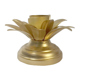 Fleur de Lotus Design Photophore Bougeoir Or Fer Parfait pour décor de fête Salle à manger Salon Décoration - Product Image 2