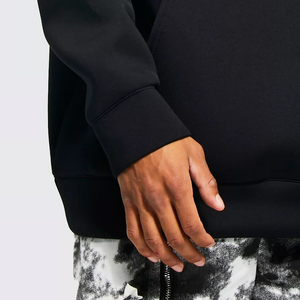 Sweat à capuche zippé noir brodé pour homme, coupe décontractée en molleton, avec logo frontal et poche, idéal pour l'hiver, 100 % coton - Product Image 4