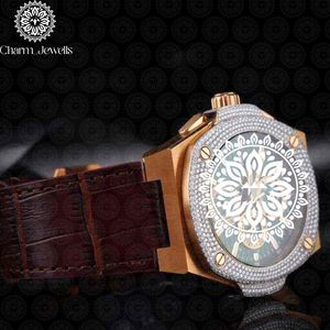 Charm_Jewells Luxury Men's Yellow Gold <b>Watch</b> 42mm Round Case <b>Mechanical</b> Tourbillon Analog Dial Sapphire Crystal Leather Band - Product Image 4