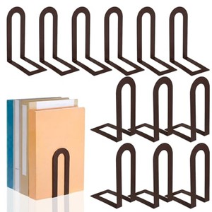 Sujetalibros Metálicos Aqdus Saleem al por Mayor |   Organizador de Libros Rectangular Minimalista en Color Marrón Oscuro |   Accesorios de Escritorio Industriales al por Mayor - Product Image 1