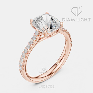 Bague de mariage en or blanc 14 carats avec diamant de laboratoire de 2,00 carats, taille coussin, certifiée IGI, bijou raffiné, cadeau pour fiançailles, mariage ou anniversaire - Product Image 4